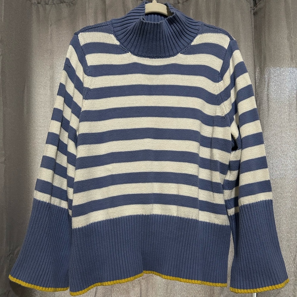 NWOT Mock Neck Striped Pullover Sweater